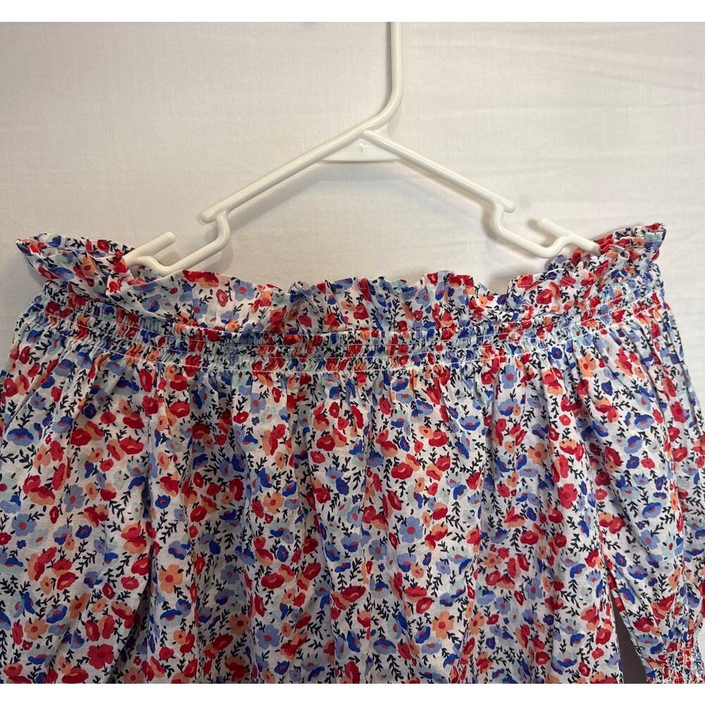 St John’s Bay Floral Off Shoulder Smocked Cotton Blouse Small NWT - Picture 4 of 8